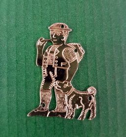 Ornament silber Senn mit Hund