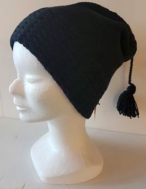 Appenzeller Zipfelkappe schwarz für Kinder (handgestrickt)