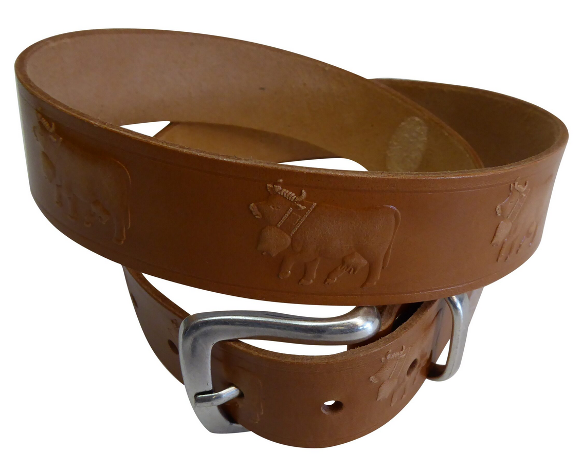 geprägt Appenzellergürtel braun 3,5 cm breit